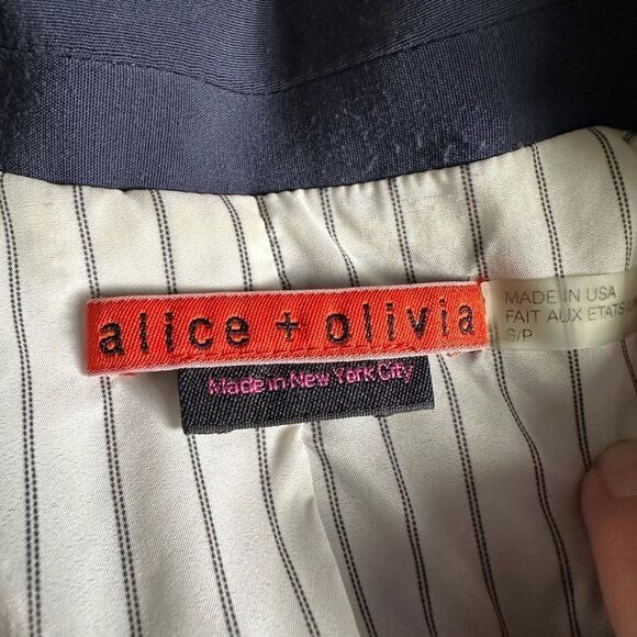Alice + Olivia Blazer Jacket Lined Blue Womens Size Small FLAWED - Picture 5 of 9